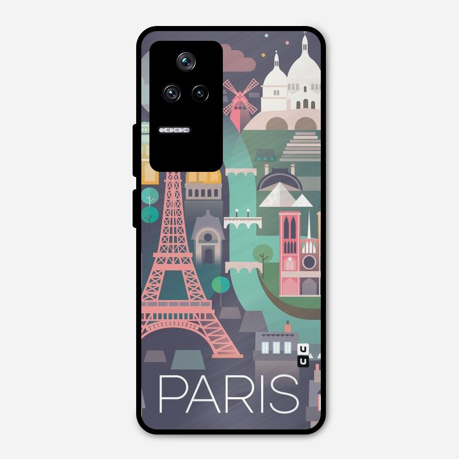 Pink Cute Tower Metal Back Case for Poco F4 5G