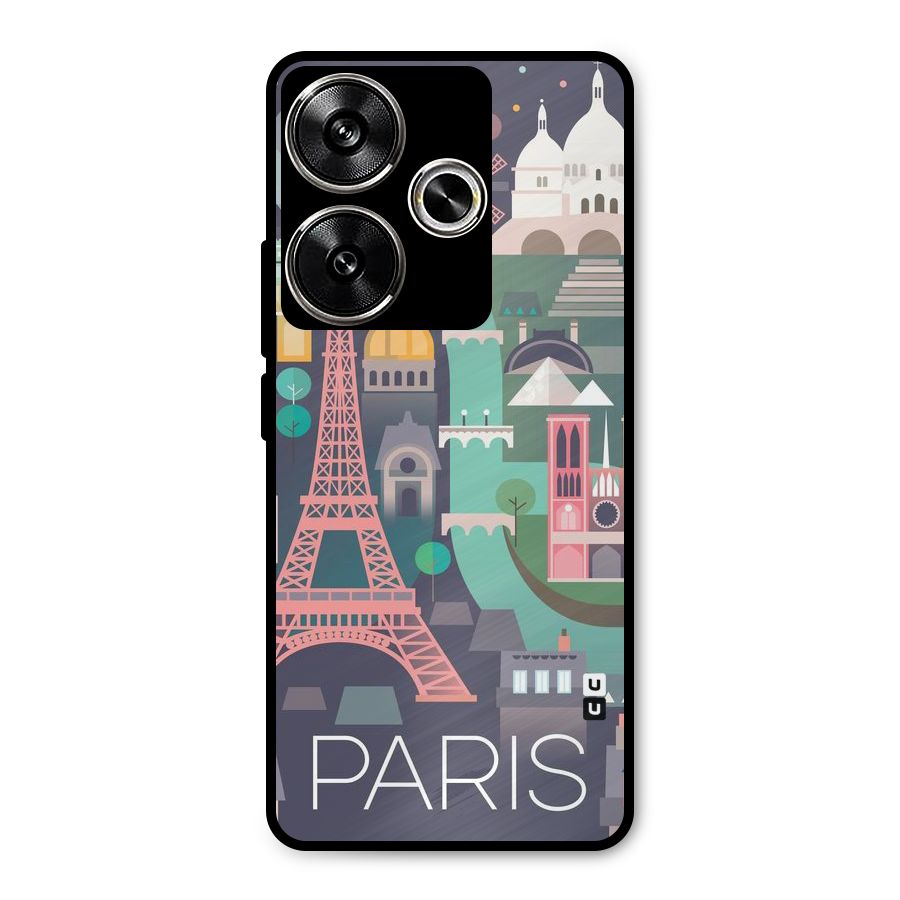 Pink Cute Tower Metal Back Case for Poco F6