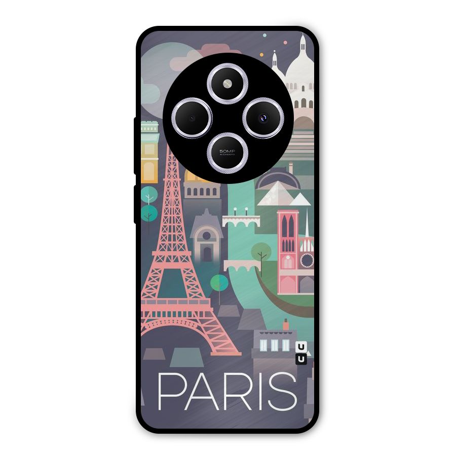 Pink Cute Tower Metal Back Case for Poco M7