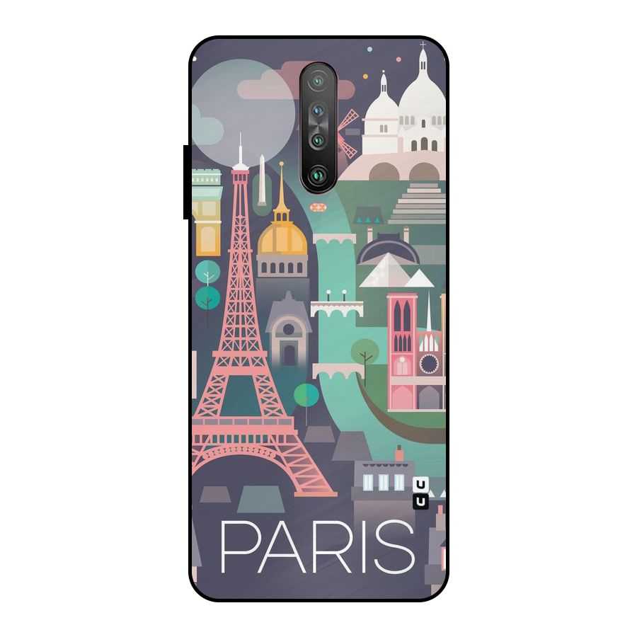 Pink Cute Tower Metal Back Case for Poco X2
