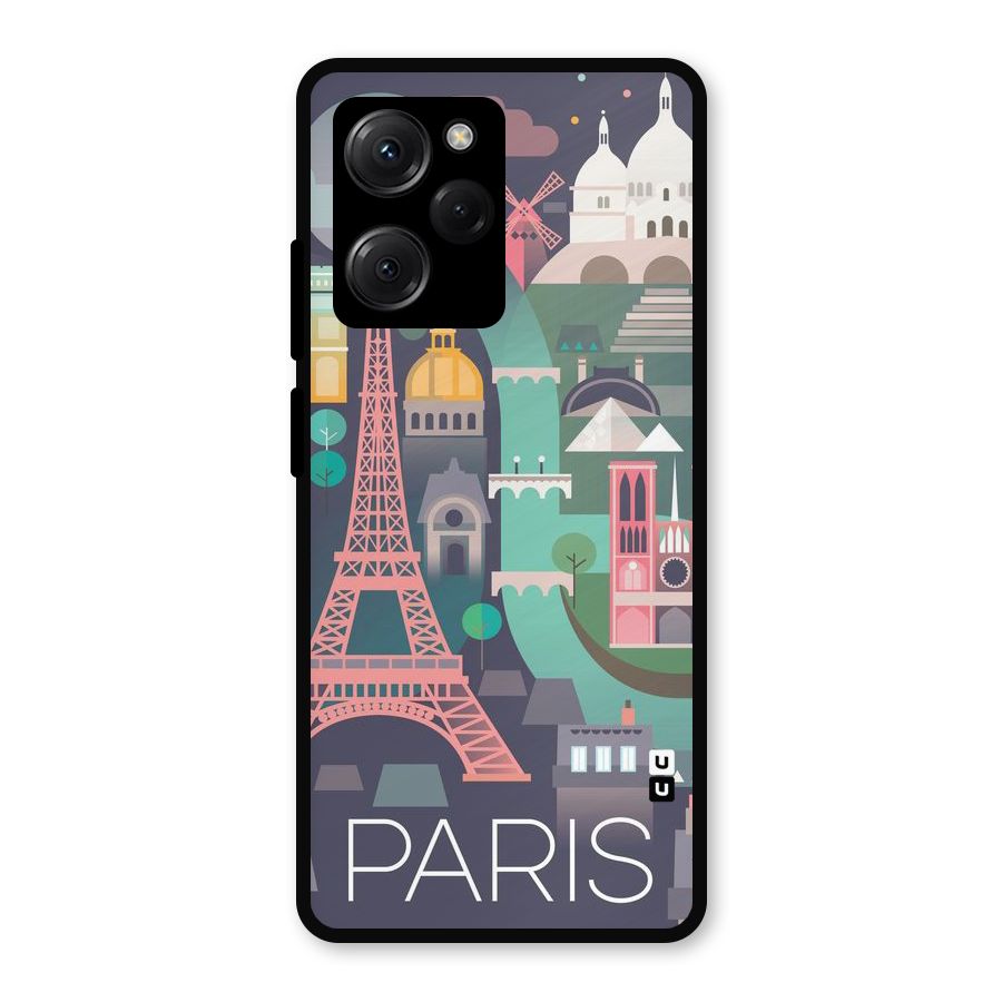 Pink Cute Tower Metal Back Case for Poco X5 Pro