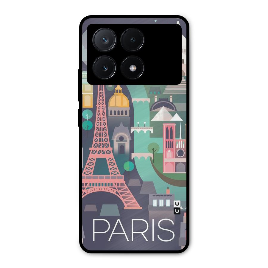 Pink Cute Tower Metal Back Case for Poco X6 Pro