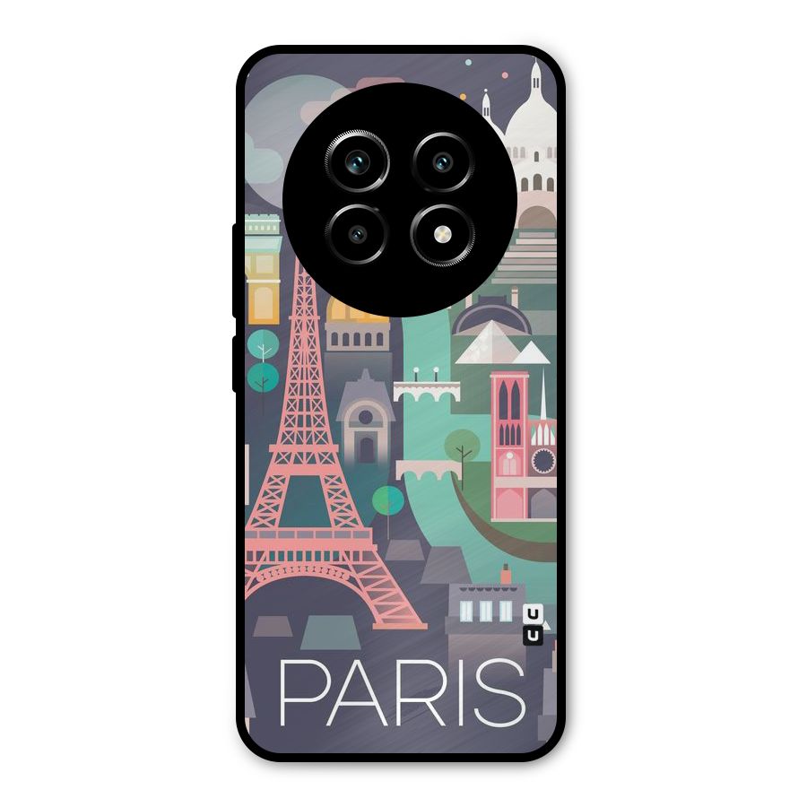 Pink Cute Tower Metal Back Case for Realme 14 Pro Lite