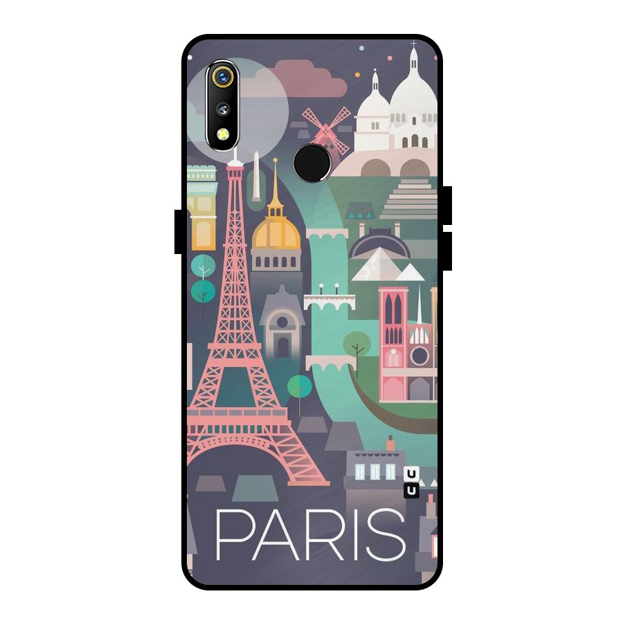 Pink Cute Tower Metal Back Case for Realme 3i