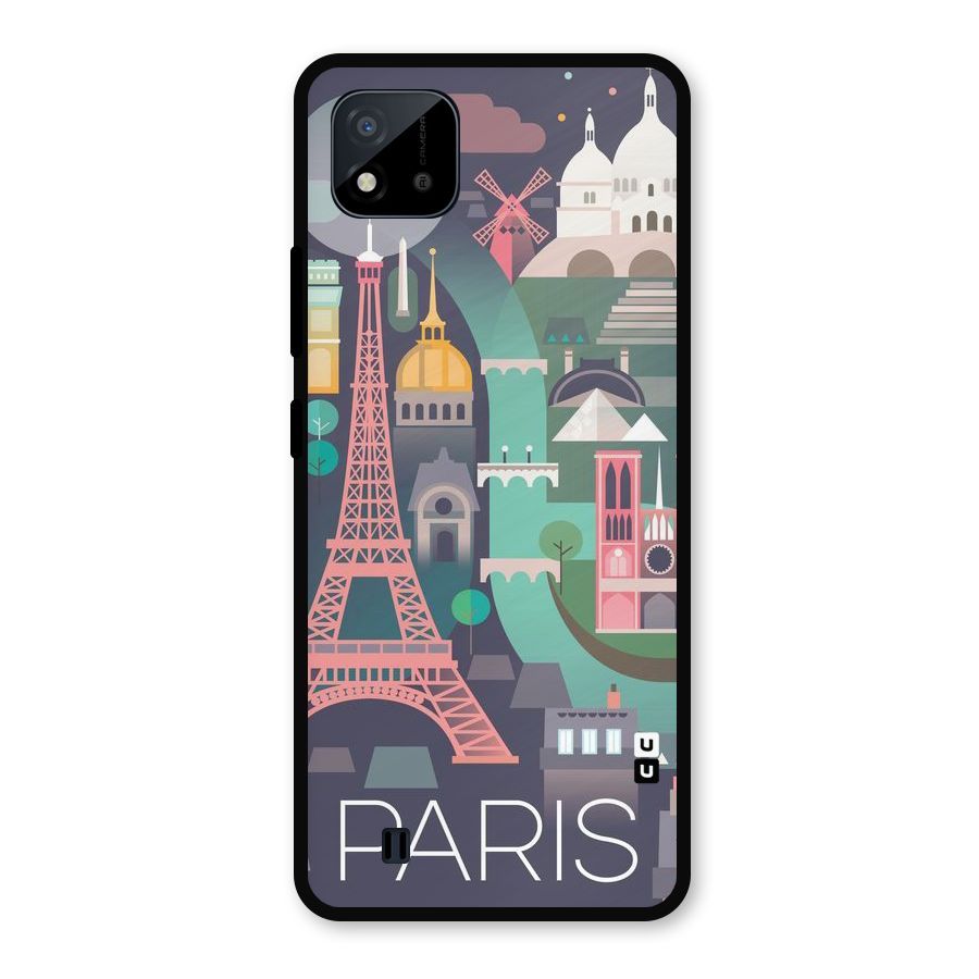 Pink Cute Tower Metal Back Case for Realme C11 2021