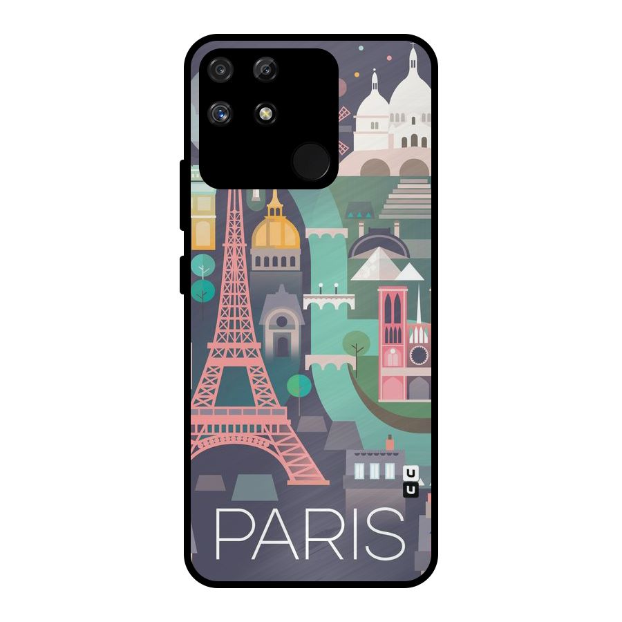 Pink Cute Tower Metal Back Case for Realme Narzo 50A