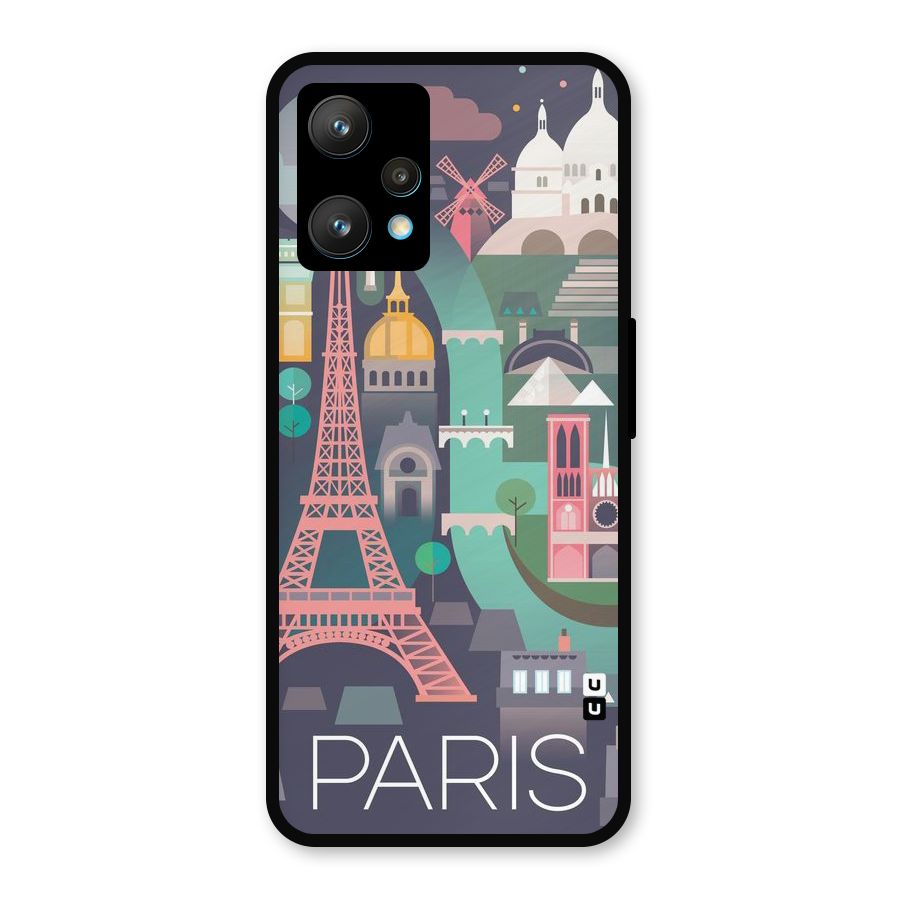 Pink Cute Tower Metal Back Case for Realme Narzo 50 Pro