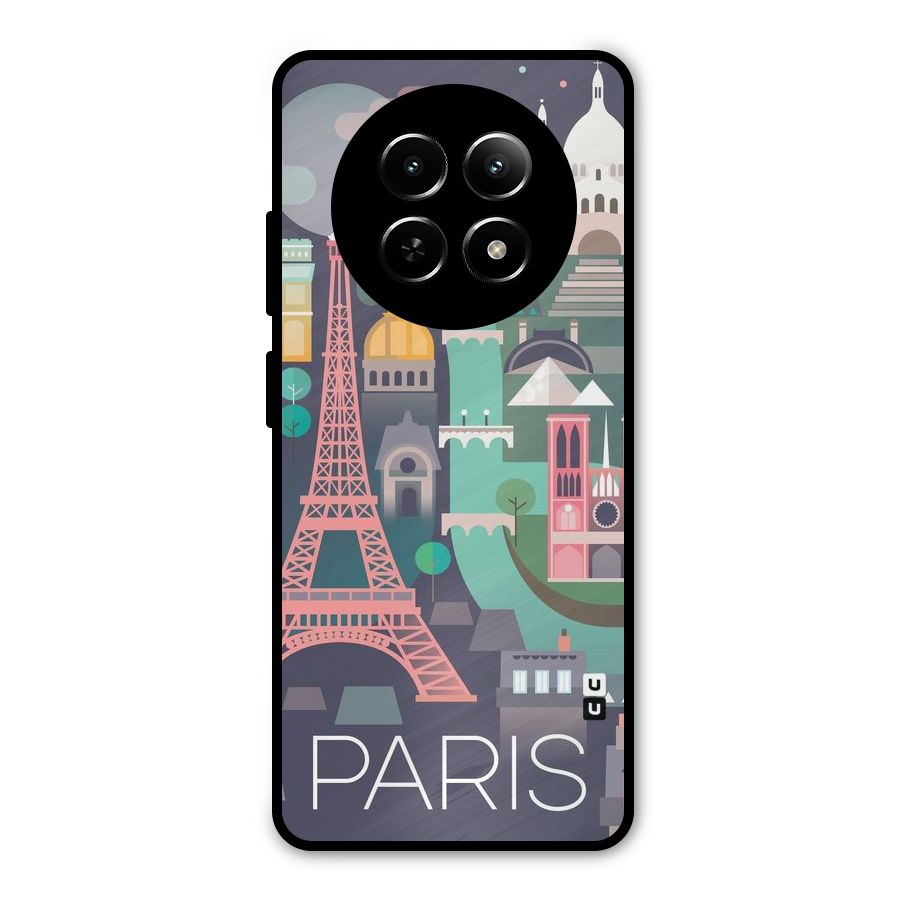 Pink Cute Tower Metal Back Case for Realme Narzo N65