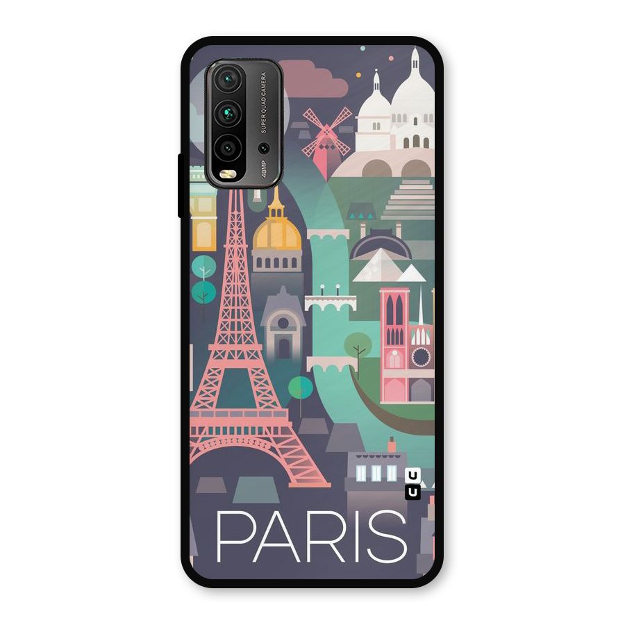 Pink Cute Tower Metal Back Case for Redmi 9 Power