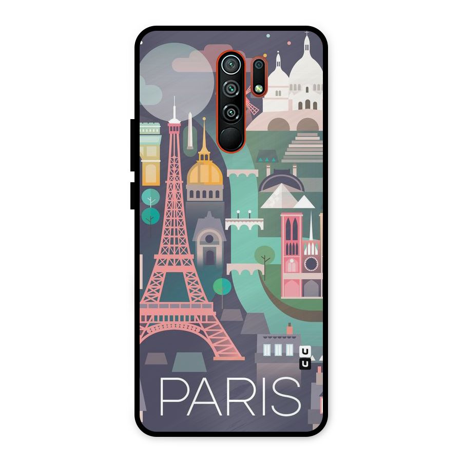 Pink Cute Tower Metal Back Case for Redmi 9 Prime