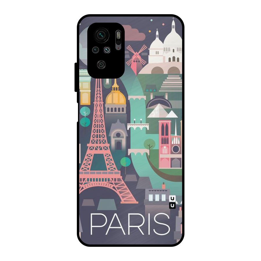Pink Cute Tower Metal Back Case for Redmi Note 10S