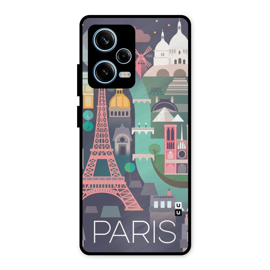 Pink Cute Tower Metal Back Case for Redmi Note 12 Pro