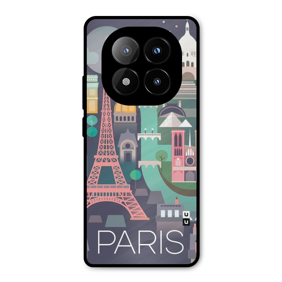 Pink Cute Tower Metal Back Case for Redmi Note 14 Pro Plus 5G