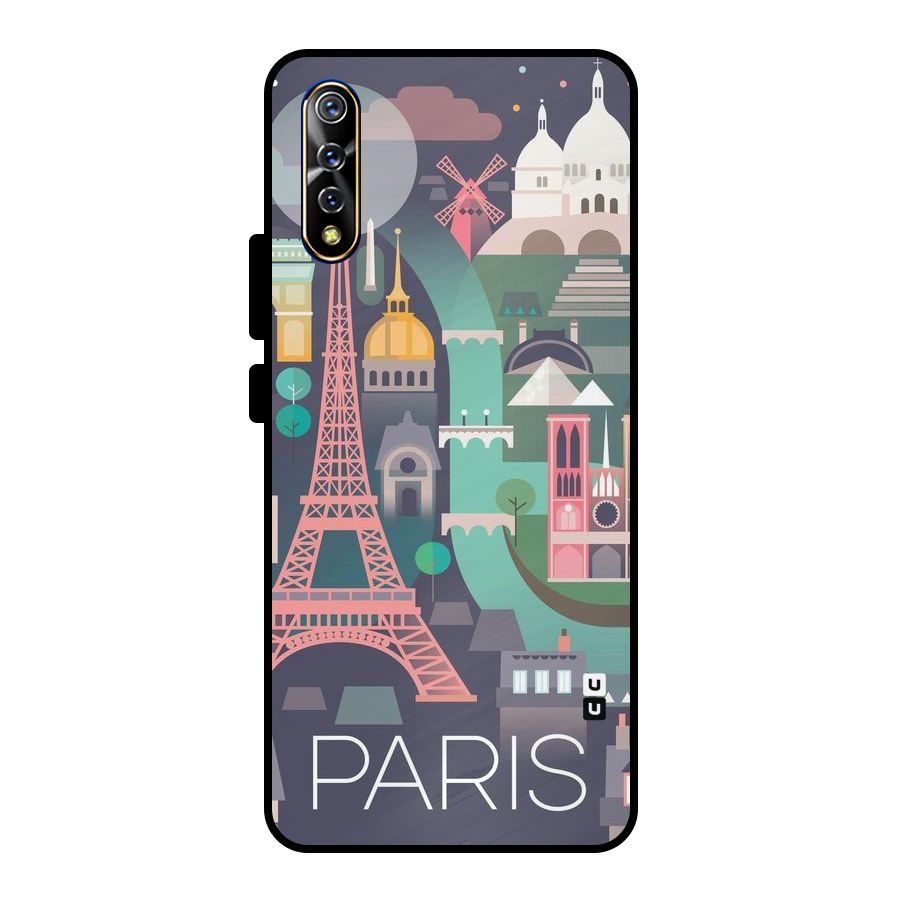 Pink Cute Tower Metal Back Case for Vivo S1