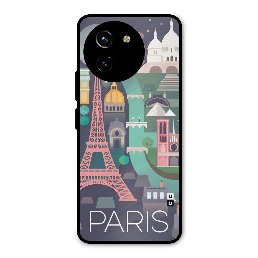Pink Cute Tower Metal Back Case for Vivo T3x
