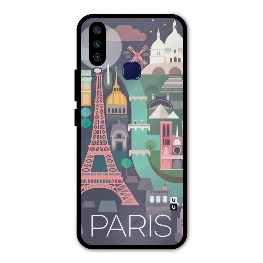 Pink Cute Tower Metal Back Case for Vivo V17