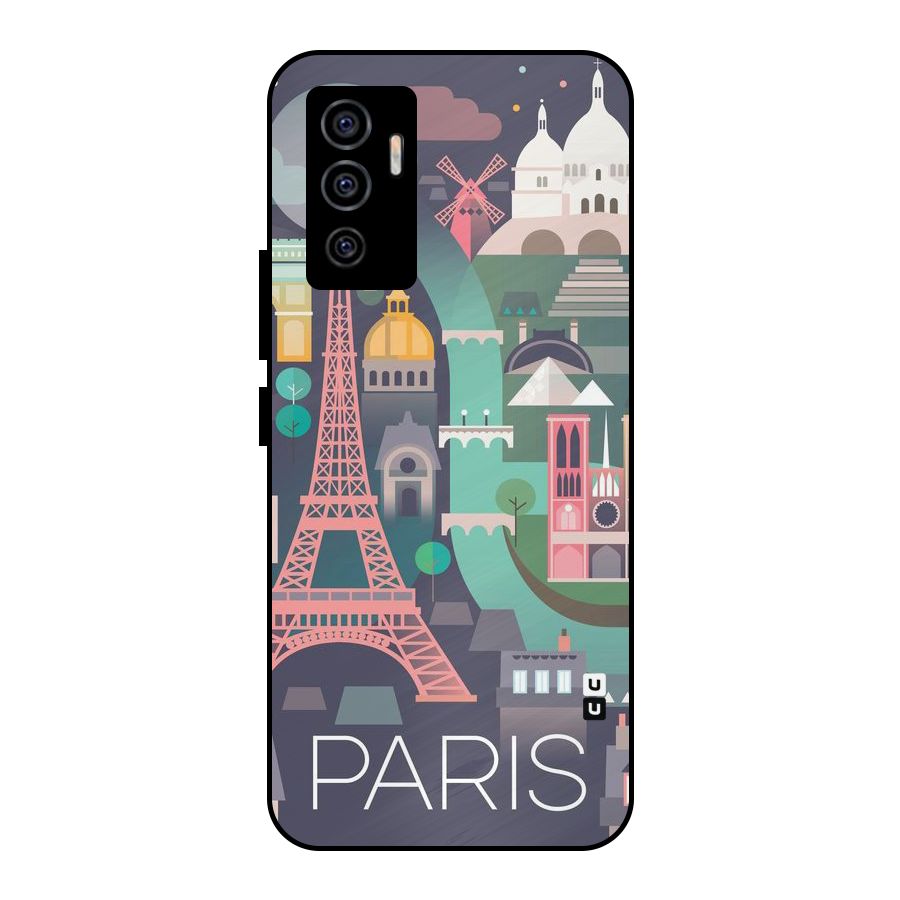 Pink Cute Tower Metal Back Case for Vivo V23e