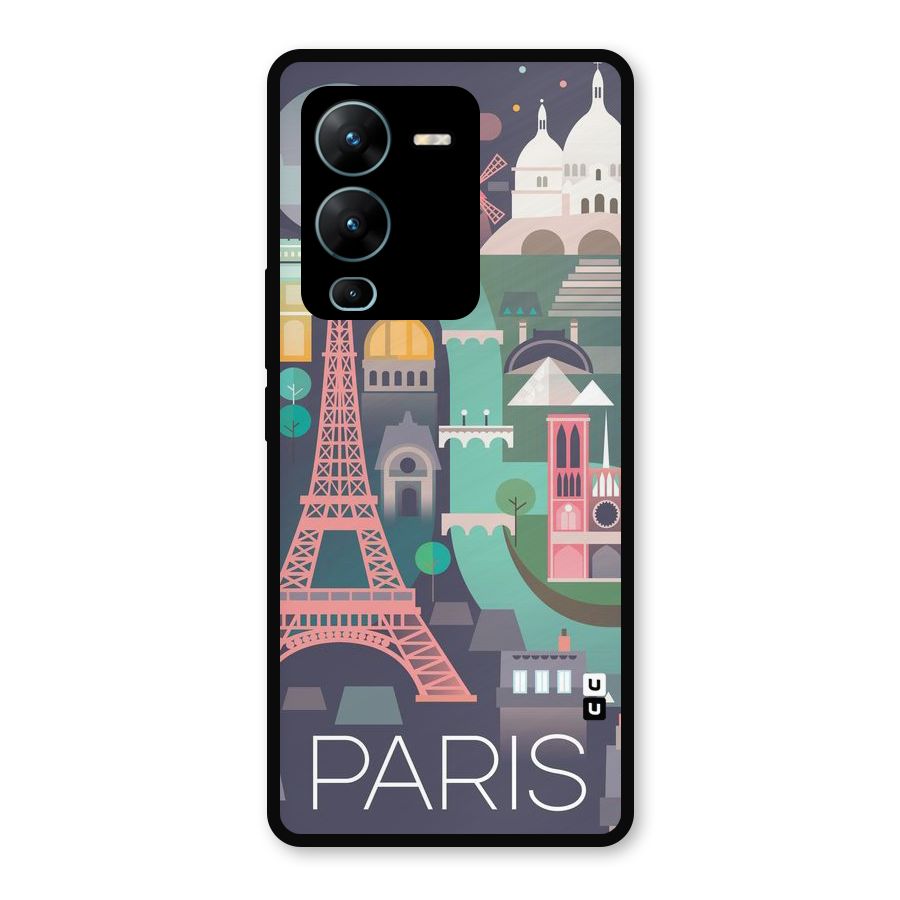Pink Cute Tower Metal Back Case for Vivo V25 Pro