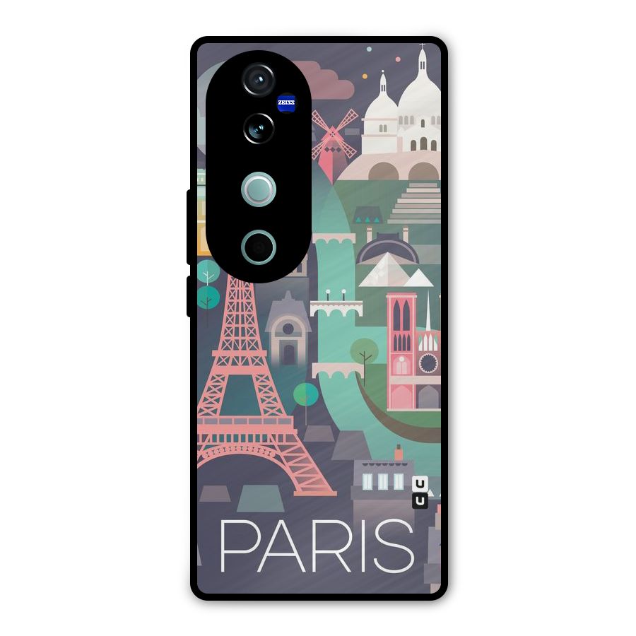Pink Cute Tower Metal Back Case for Vivo V40 Pro
