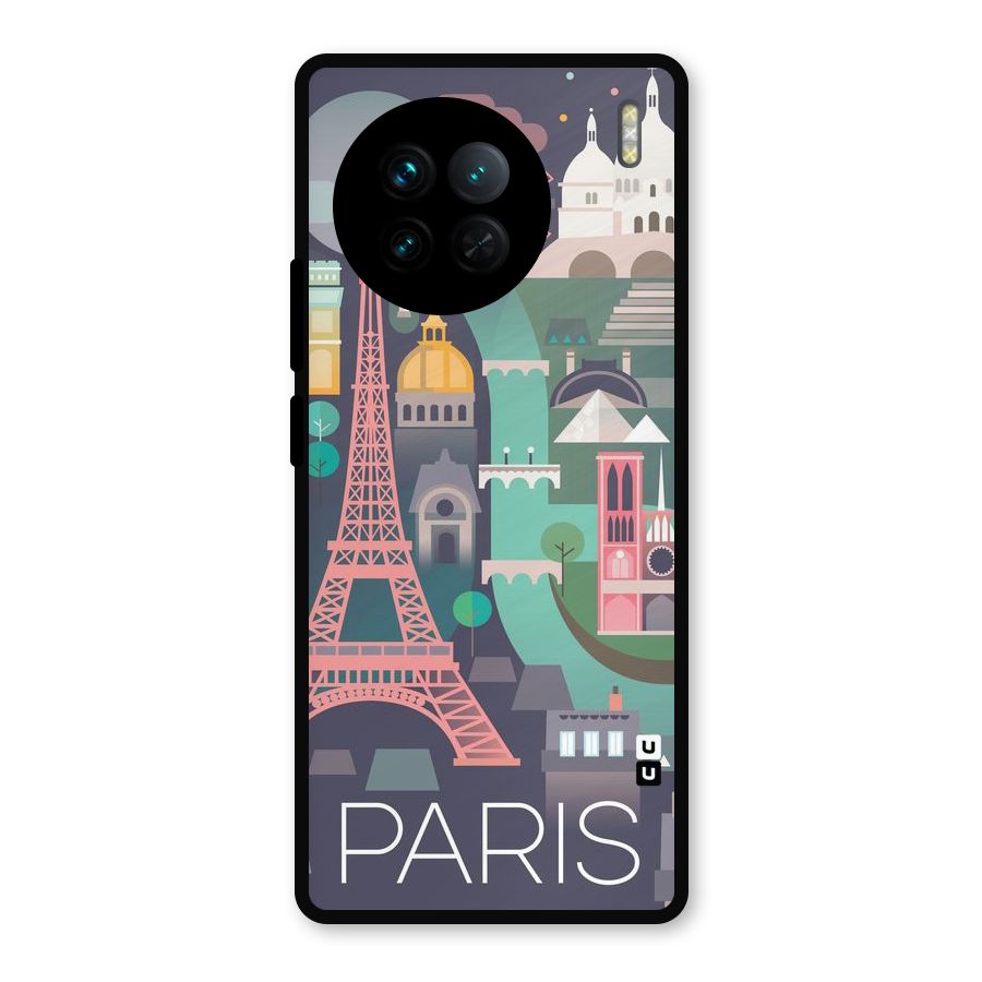 Pink Cute Tower Metal Back Case for Vivo X90