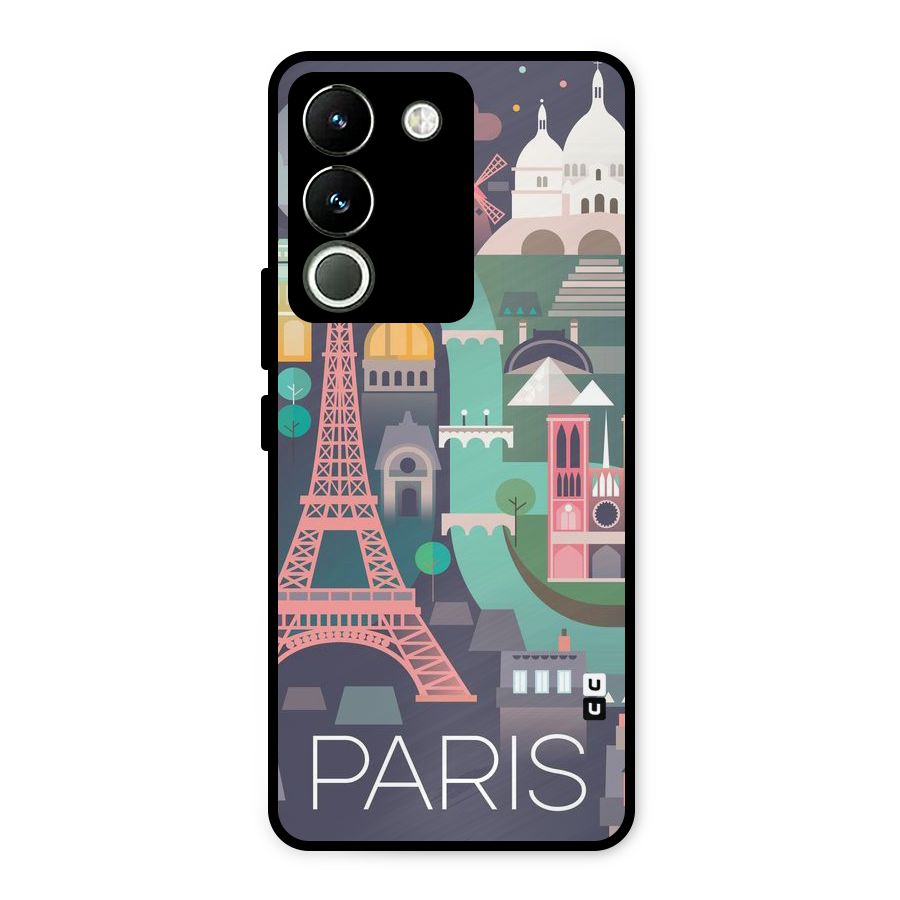 Pink Cute Tower Metal Back Case for Vivo Y200