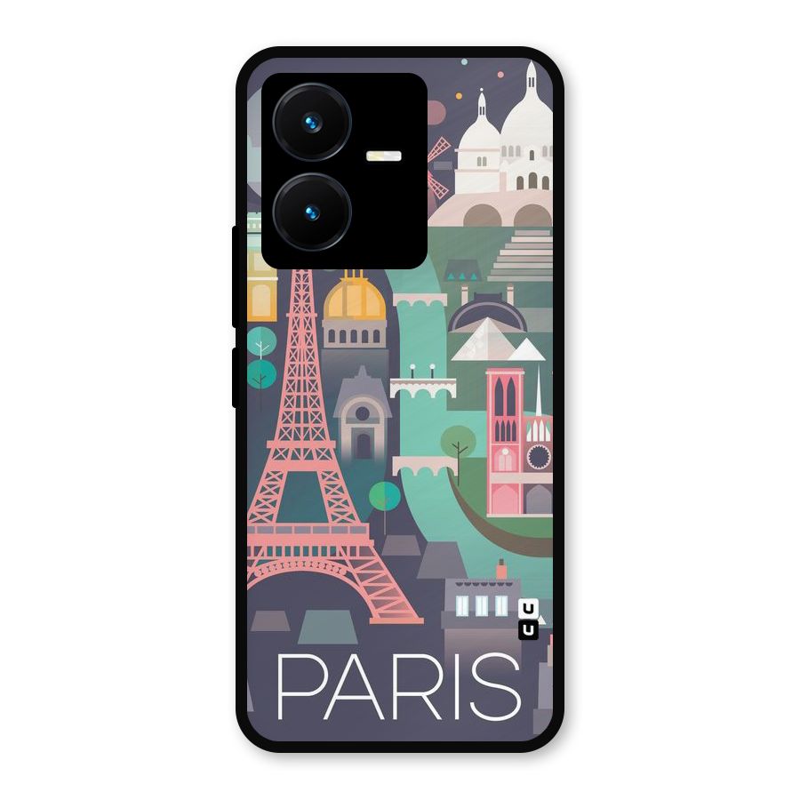 Pink Cute Tower Metal Back Case for Vivo Y22