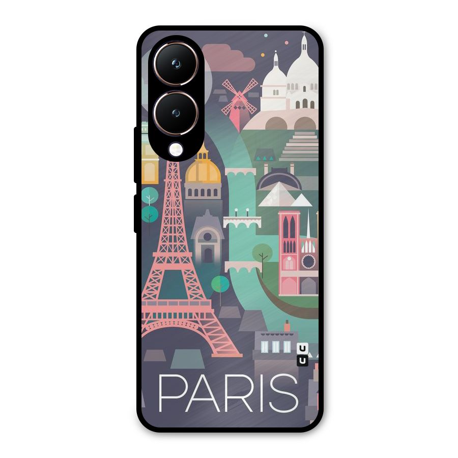 Pink Cute Tower Metal Back Case for Vivo Y28