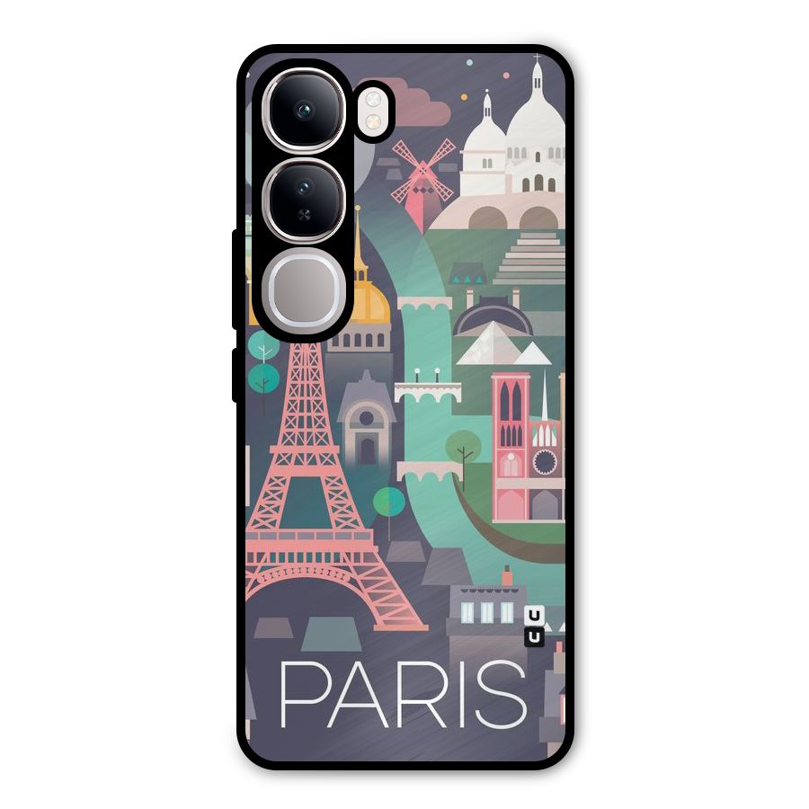 Pink Cute Tower Metal Back Case for Vivo Y300