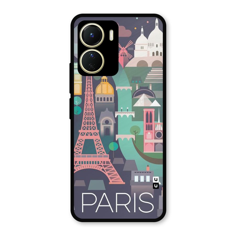 Pink Cute Tower Metal Back Case for Vivo Y56