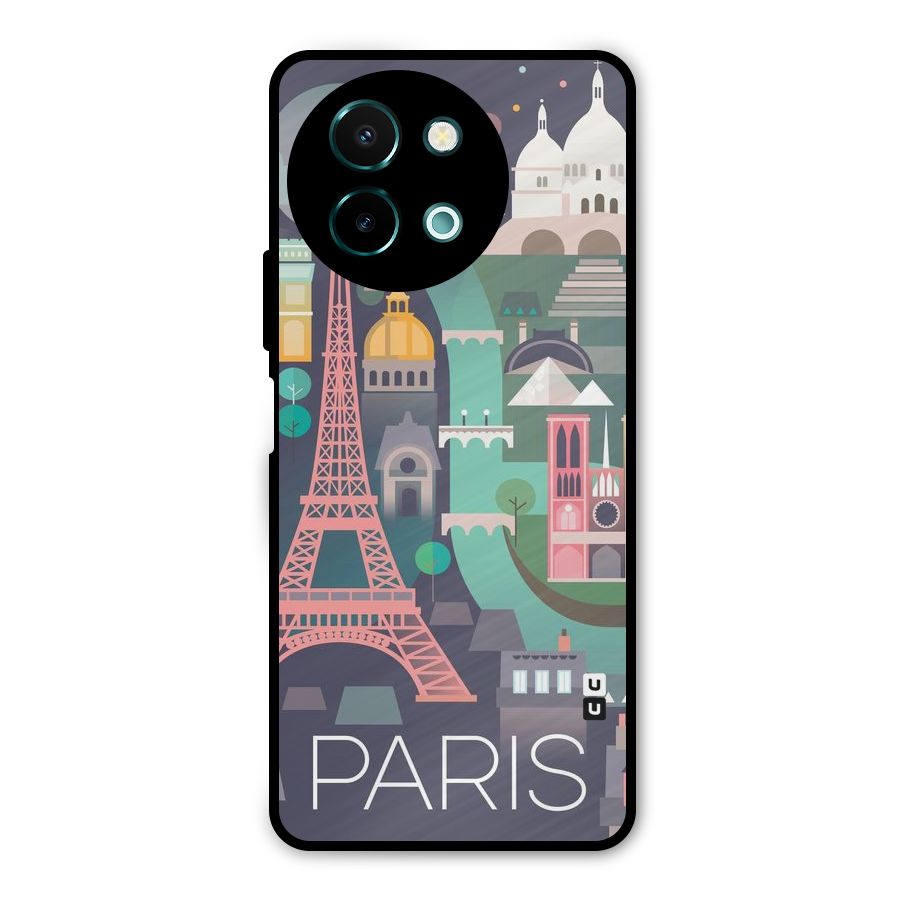 Pink Cute Tower Metal Back Case for Vivo Y58