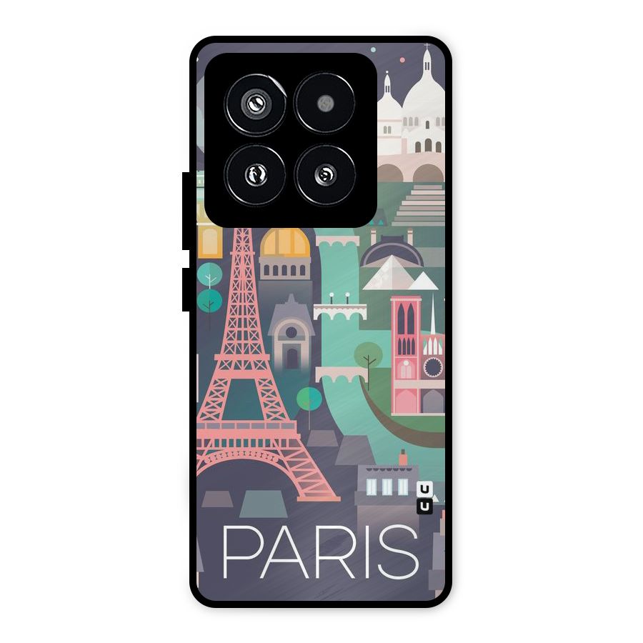 Pink Cute Tower Metal Back Case for Xiaomi 14 Pro