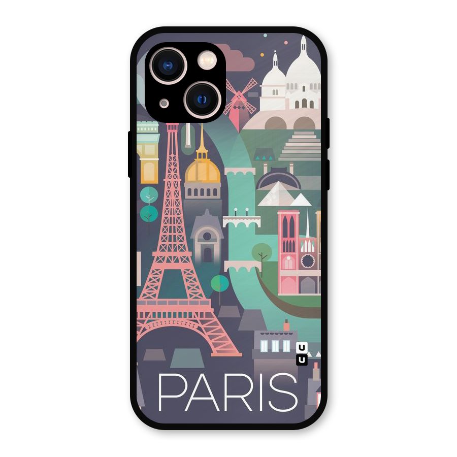 Pink Cute Tower Metal Back Case for iPhone 13