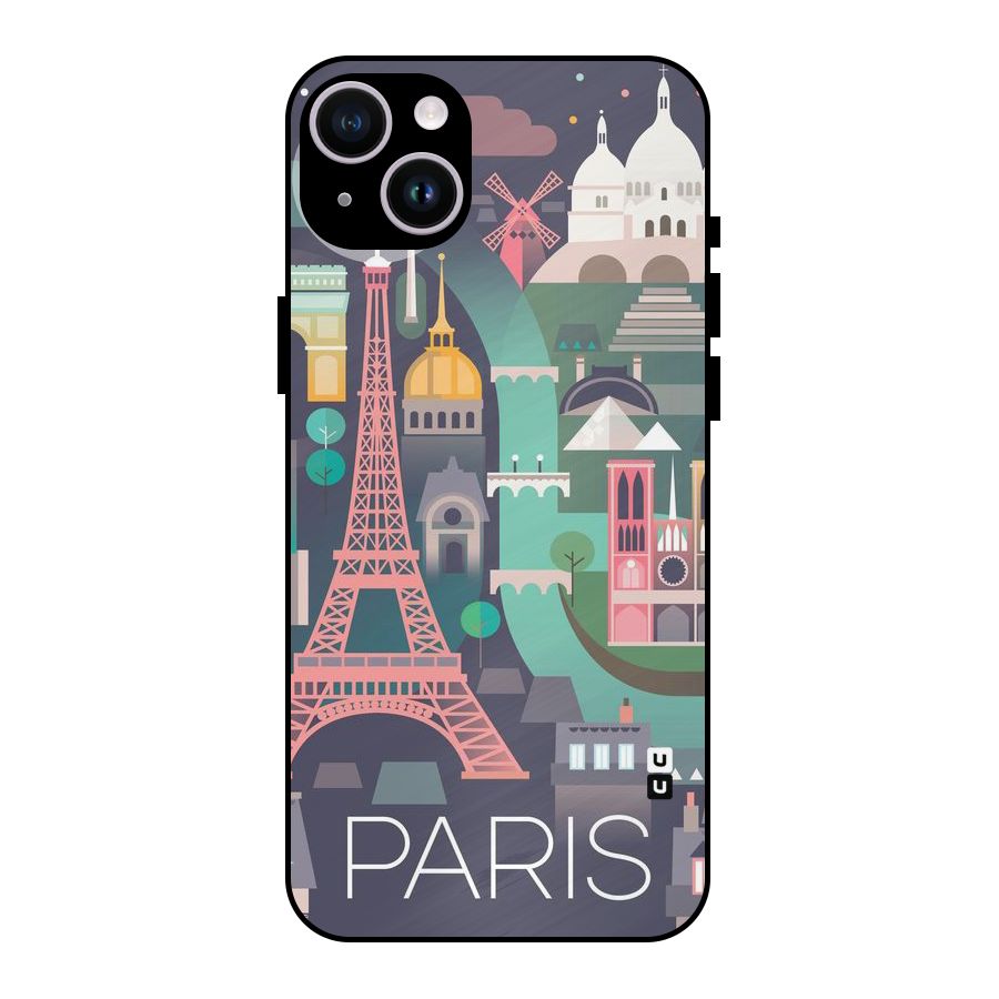 Pink Cute Tower Metal Back Case for iPhone 14 Plus
