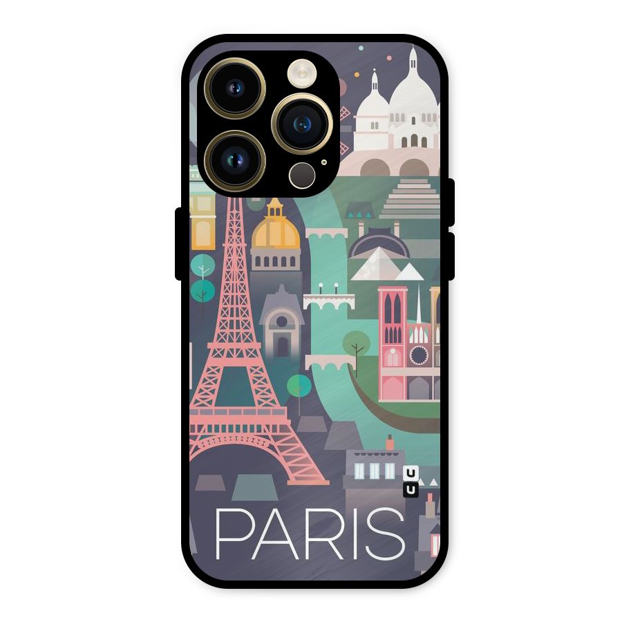 Pink Cute Tower Metal Back Case for iPhone 14 Pro