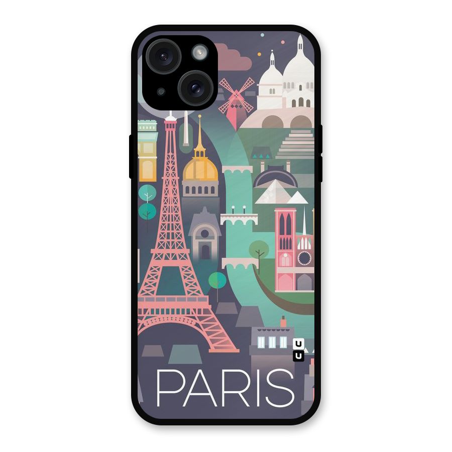 Pink Cute Tower Metal Back Case for iPhone 15 Plus