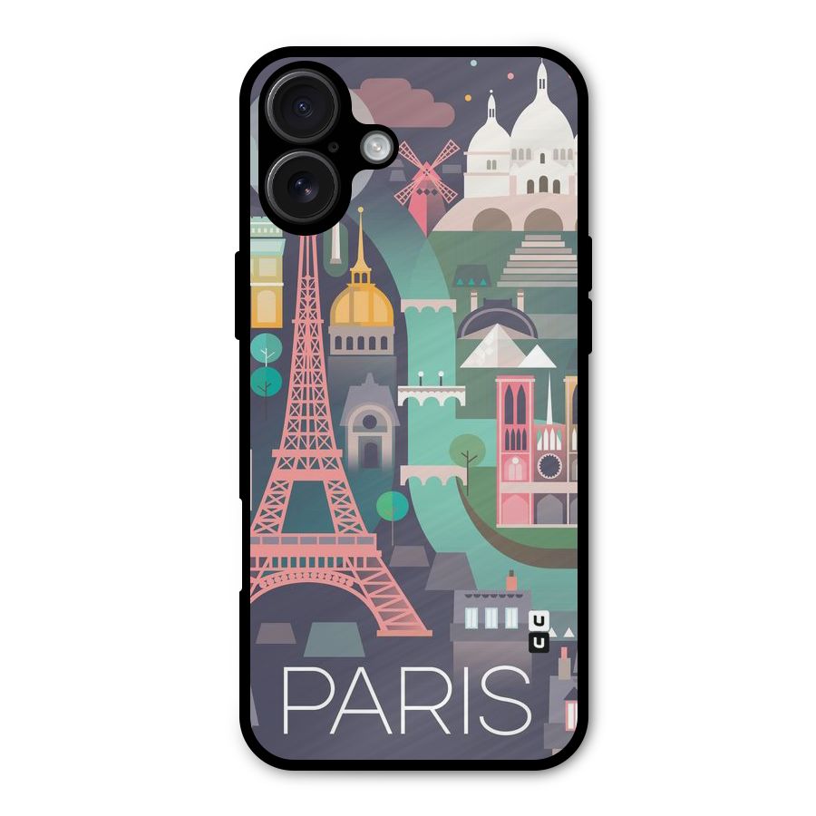 Pink Cute Tower Metal Back Case for iPhone 16 Plus