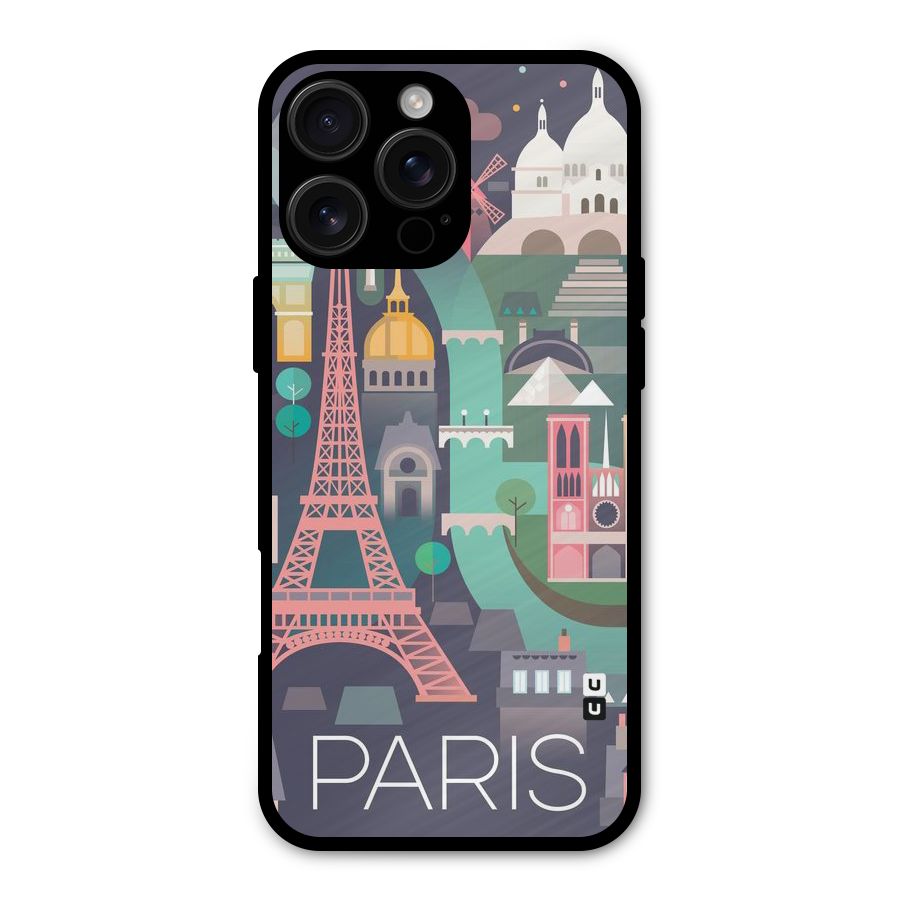 Pink Cute Tower Metal Back Case for iPhone 16 Pro Max
