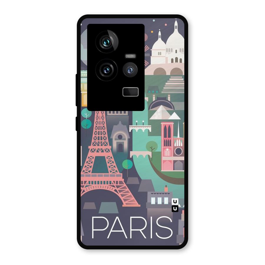 Pink Cute Tower Metal Back Case for iQOO 11 5G