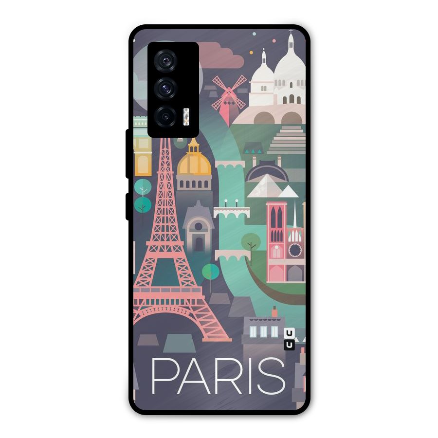 Pink Cute Tower Metal Back Case for iQOO 7 5G