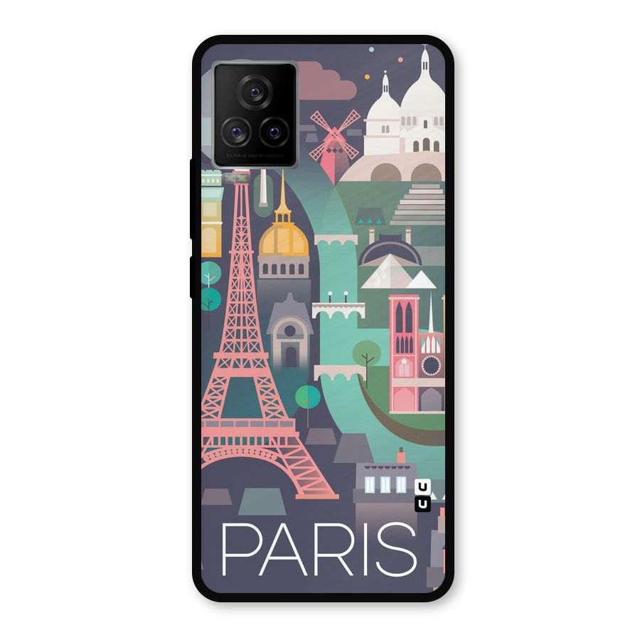 Pink Cute Tower Metal Back Case for iQOO 7 Legend 5G