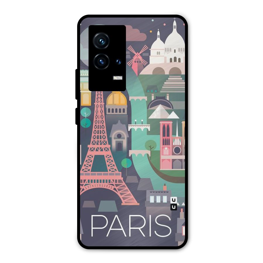 Pink Cute Tower Metal Back Case for iQOO 9 5G