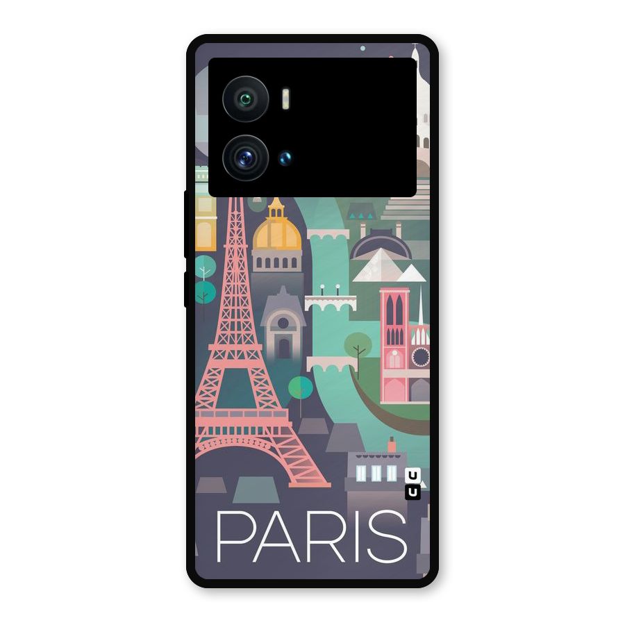 Pink Cute Tower Metal Back Case for iQOO 9 Pro