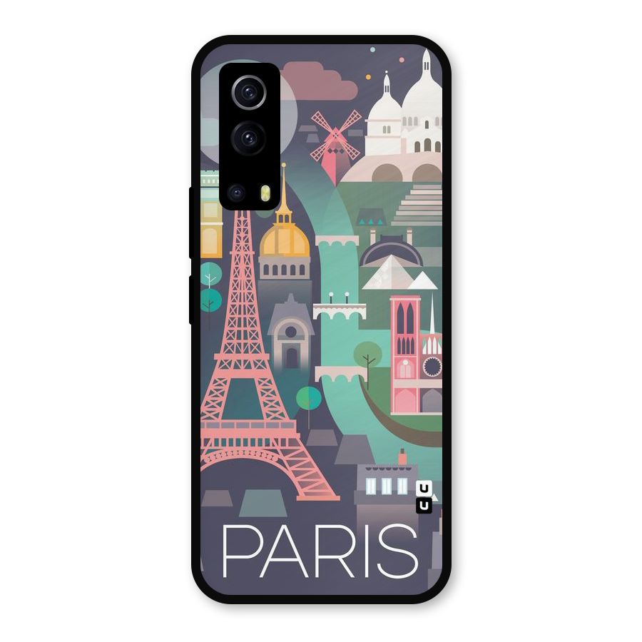 Pink Cute Tower Metal Back Case for iQOO Z3