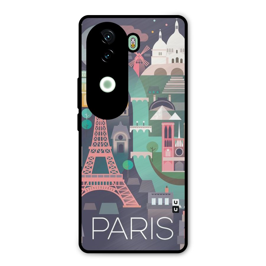 Pink Cute Tower Metal Back Case for iQOO Z9s