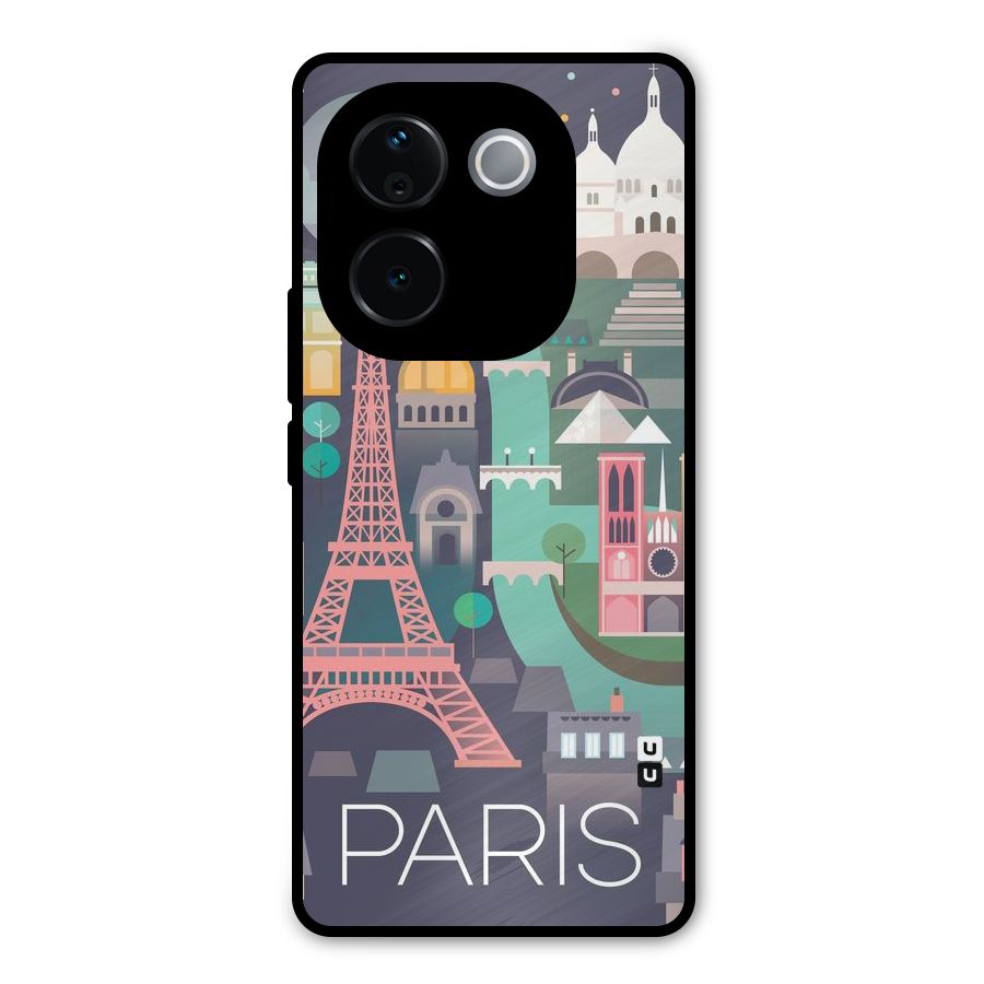 Pink Cute Tower Metal Back Case for iQOO Z9s Pro
