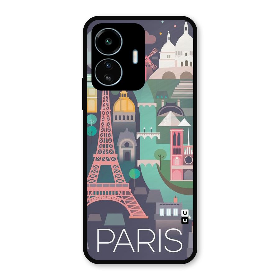 Pink Cute Tower Metal Back Case for vivo iQOO Z6 Lite 5G