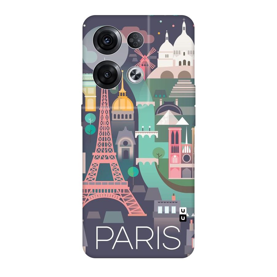 Pink Cute Tower Original Polycarbonate Back Case for Oppo Reno8 Pro 5G