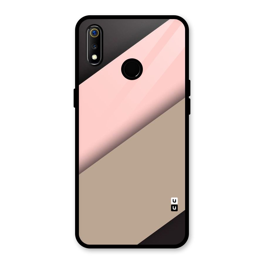 Pink Diagonal Glass Back Case for Realme 3i