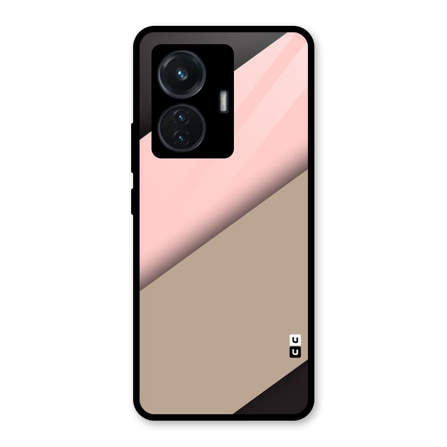 Pink Diagonal Glass Back Case for Vivo T1 44W