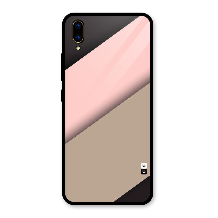Pink Diagonal Glass Back Case for Vivo V11 Pro